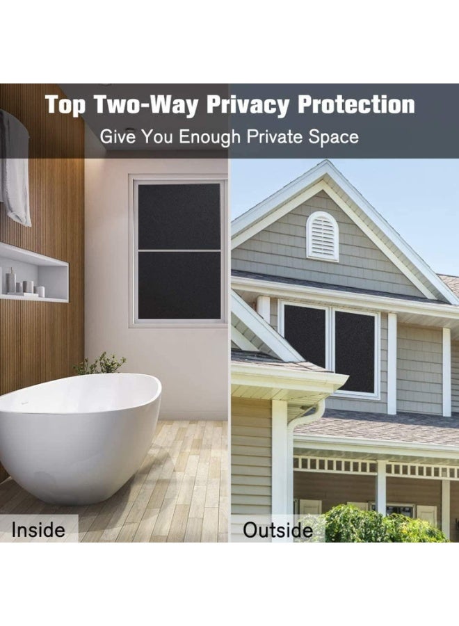 Peachjoy Full Blackout Frosted Window Film, 30 x 200cm Anti-UV Black Glass Sticker, Privacy Reusable Blackout Film, Static Adhesion Room Blackouts, Bedroom and Bathroom Daytime Sleep Glue-free Curtain - Image 4